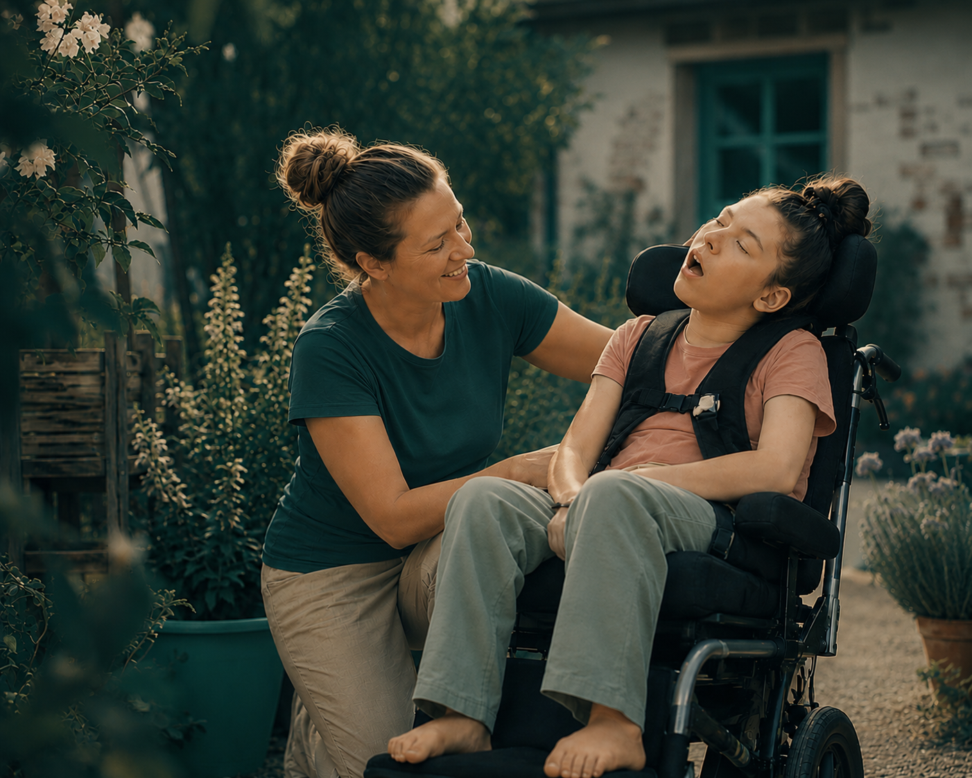 Support worker with a person receiving care